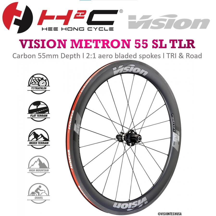 Vision Metron 40 & 55 SL Rim Brake Carbon Road Wheelset Shimano & XDR